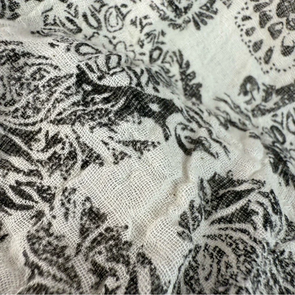 Free People bag long strap tote gold paisley cream Black and White Paisley Top
